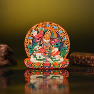 Sacred Vaishravana Monumental Votive Tsa-Tsa Canonical Depiction of Tibet's Dharmapala of Sovereign Wealth • 10.1 cm Devotional Composition • Master-Blessed