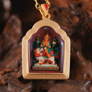 Manjushri on a Lion Tsa-Tsa Symbol of Wisdom & Fearless Clarity