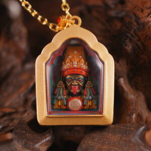 Sacred Zakhi Lhamo Shrine-Shaped Tsa-Tsa Tibet's Sole Female Dharmapala: Wealth Guardian in Tantric Buddhism