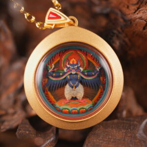 Sacred Garuda Round Tsa-Tsa Mythical King of Birds, Protector Against Negativity and Obstructions