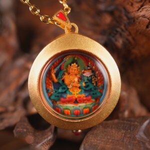Sacred Yellow Manjushri (Manjushri Serpo) Round Tsa-Tsa Radiant Bodhisattva of Wisdom, Illuminator of Clarity and Understanding