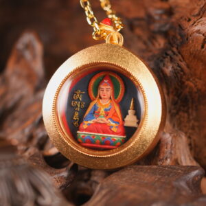 Sacred Mahāsukha Guru Rinpoche Round Tsa-Tsa Tantric Manifestation of Guru Rinpoche, Source of Bliss, Power, and Fearless Compassion