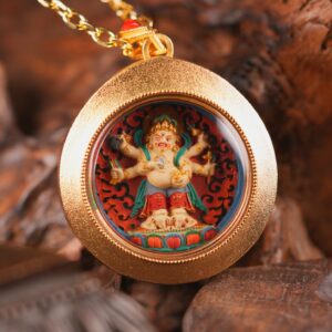 White Gonpo Round Tsa-Tsa Inspired by Avalokiteśvara’s Emanation — A Sacred Wealth Protector of Wisdom and Prosperity