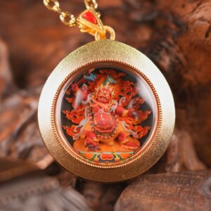 Sacred Hayagriva (Tamdrin) Round Tsa-Tsa Wrathful Manifestation of Compassion, Conqueror of Disease, Demons, and Delusion