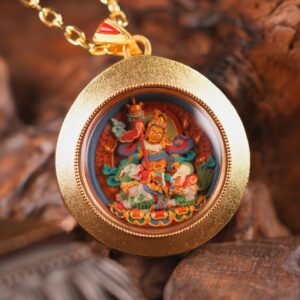 Sacred Vaiśravaṇa (Wealth King) Round Tsa-Tsa Guardian King of the North, Protector of Prosperity and Dharma