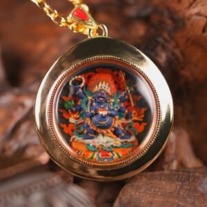 Six Arm Mahakala Round Tsa-Tsa Fierce Protector of Strength, Authority, and Worldly Accomplishment