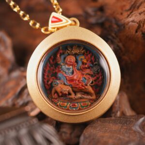 Sacred Dorje Trolo (Wrathful Guru Rinpoche) Round Tsa-Tsa Ferocious Manifestation of Padmasambhava, Subduer of Spirits and Protector of the Dharma