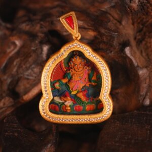 Sacred Yellow Jambhala (Dzambhala Serpo) Mini Tsa-Tsa Radiant Lord of Abundance, Compassionate Deity Who Grants Prosperity and Fortune
